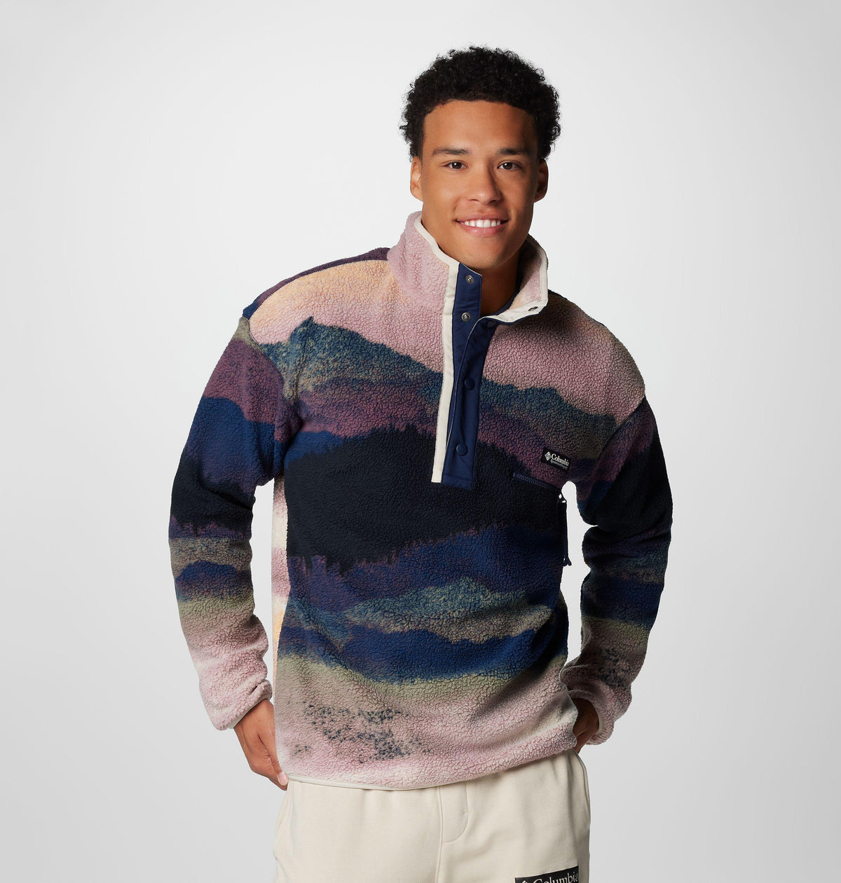 Men's Helvetia II Printed Half Snap Printed Fleece Pullover